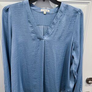 Nine Britton light blue long sleeve blouse size 1X